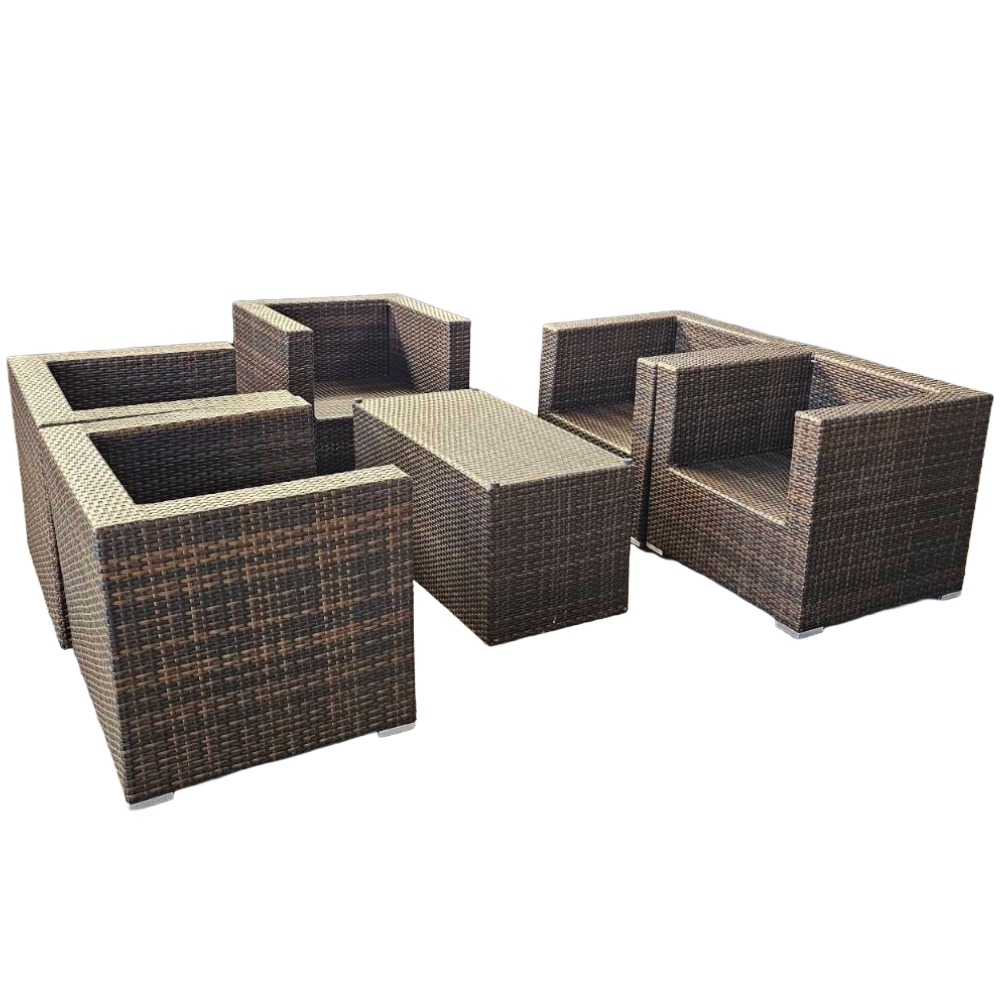 Terassisohvaryhmä viidelle + pöytä